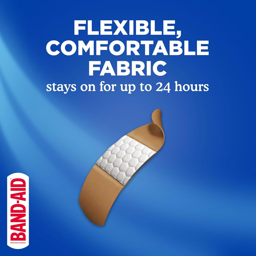 BAND-AID Brand Flexible Fabric Adhesive Bandages, Assorted Sizes, 100 Count