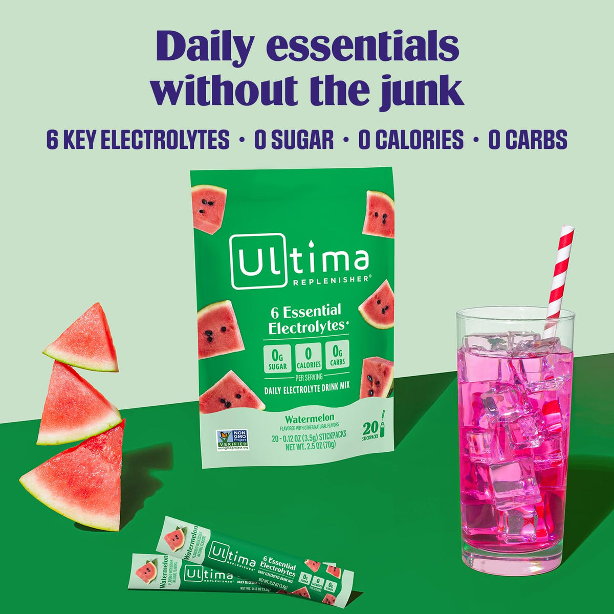 Ultima Replenisher Pink Lemonade Electrolyte Packets, 20 Stickpacks