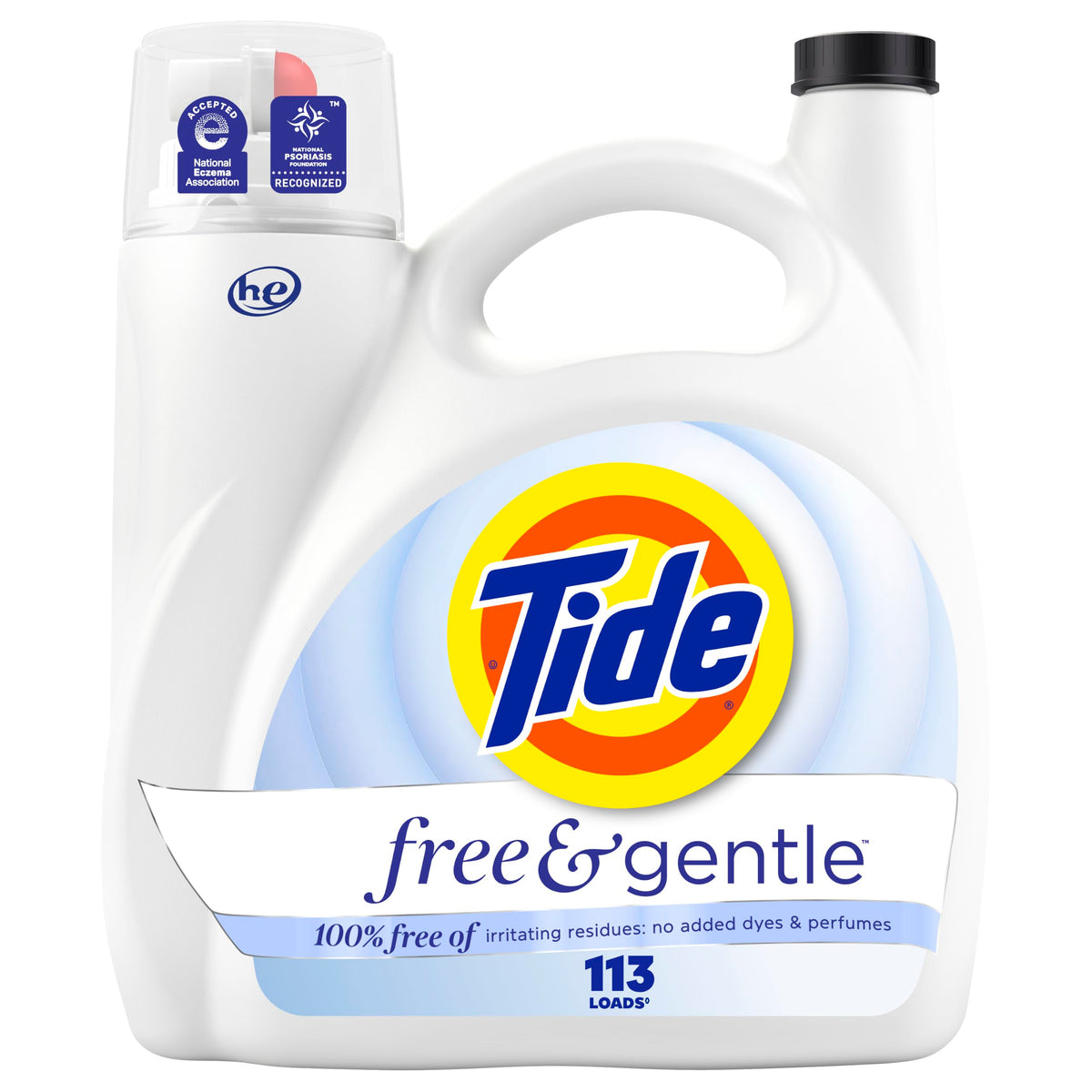 Tide Free & Gentle Liquid Laundry Detergent, Unscented, 1.47 L (32 Loads)