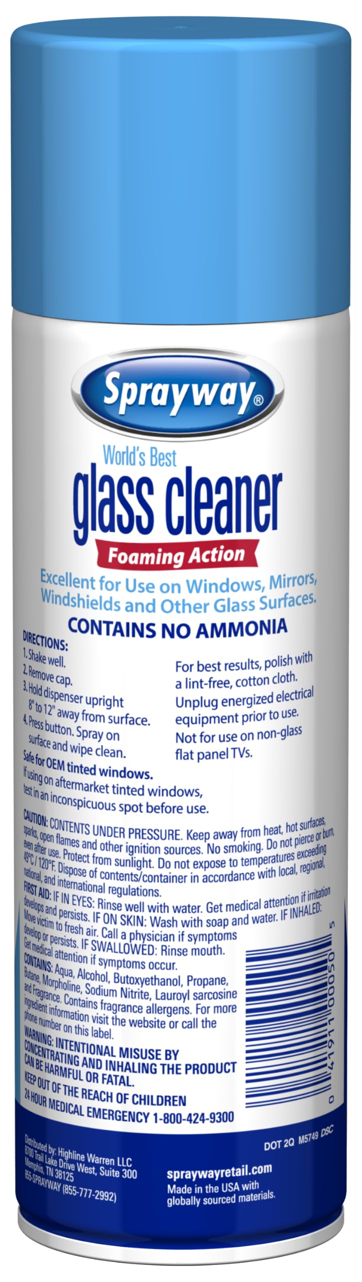 Sprayway Glass Cleaner Foaming Aerosol Spray, 19oz, Pack of 2 | Ammonia-Free, Streakless, Fast-Acting | Cleans & Polishes Glass Surfaces | Fresh Scent, Removes Fingerprints, Dust, Dirt, Smoke Film