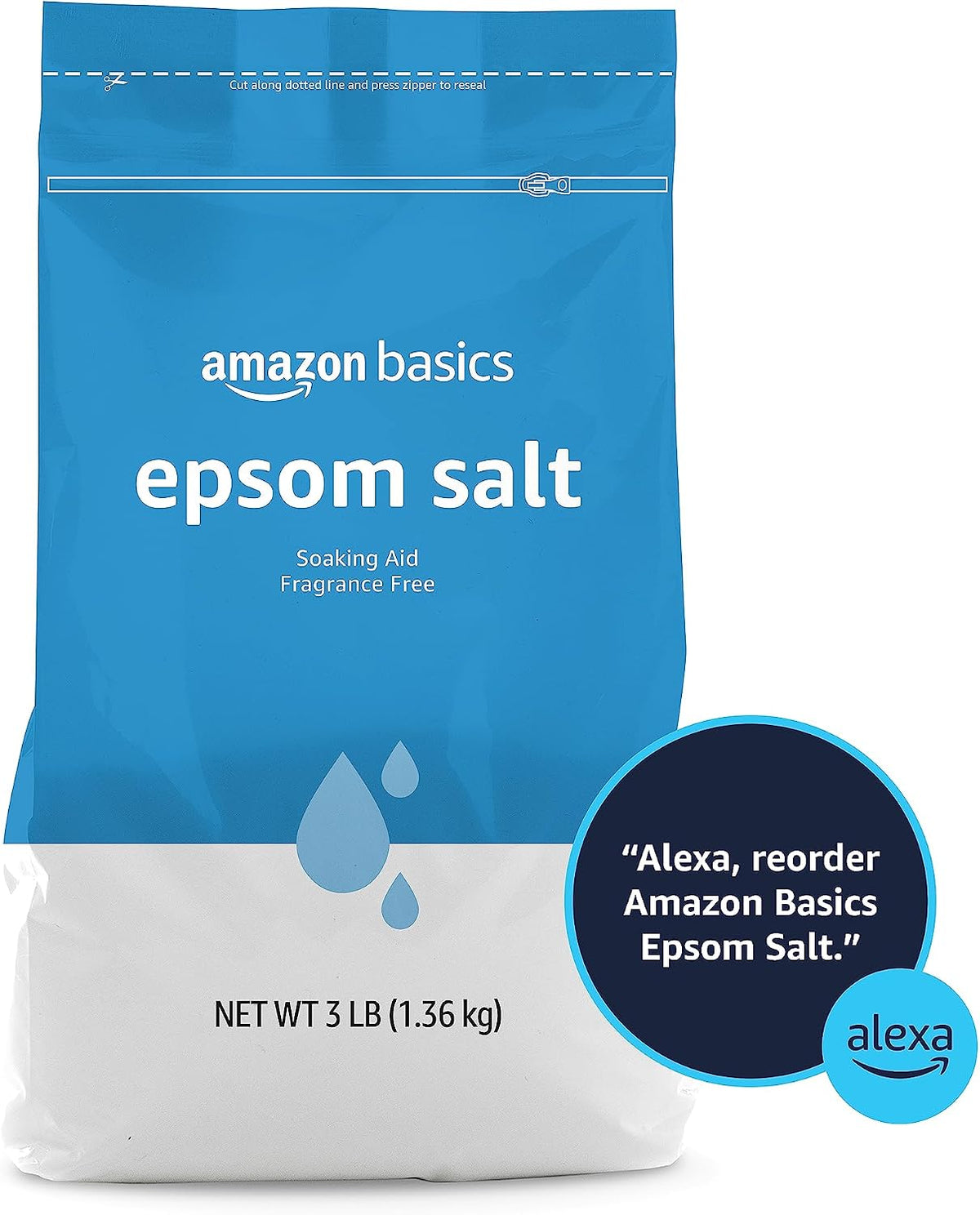 Amazon Essentials Epsom Salt Soak, Magnesium Sulfate USP, 3 Pound, 1-Pack (Previously Amazon Basics)