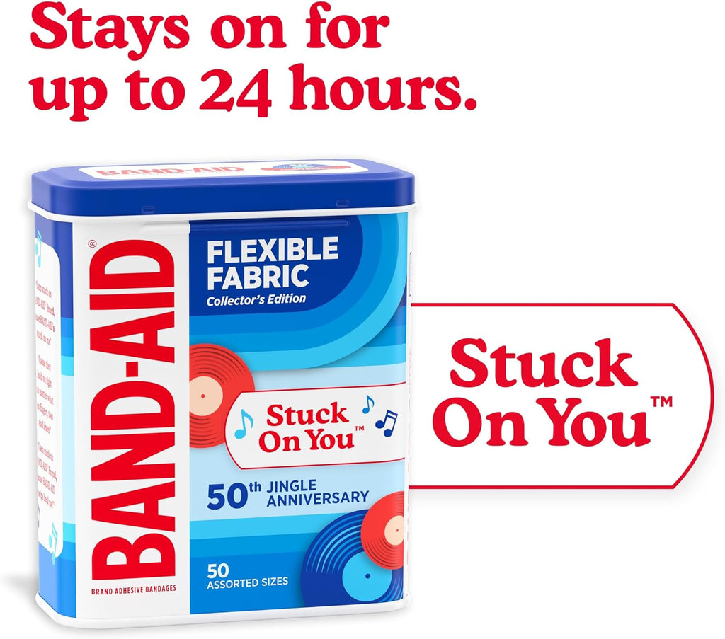 BAND-AID Brand Flexible Fabric Adhesive Bandages, Assorted Sizes, 100 Count
