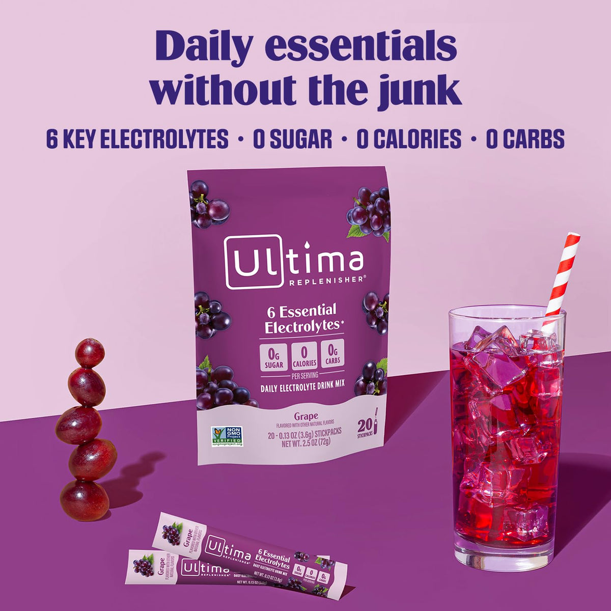 Ultima Replenisher Pink Lemonade Electrolyte Packets, 20 Stickpacks