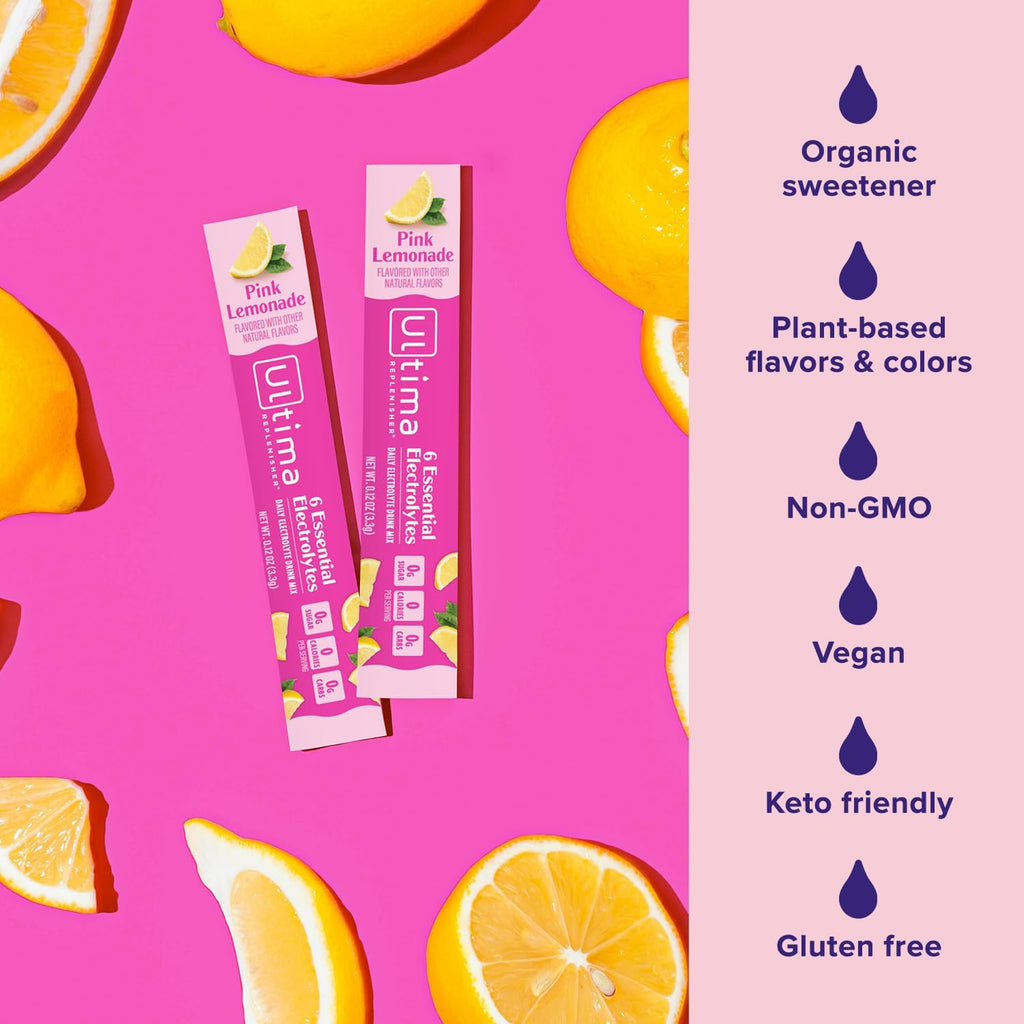 Ultima Replenisher Pink Lemonade Electrolyte Packets, 20 Stickpacks