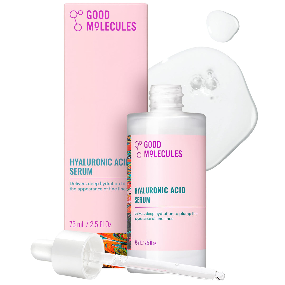 Good Molecules Hyaluronic Acid Serum for Face, 2.5 fl oz, Pack of 2