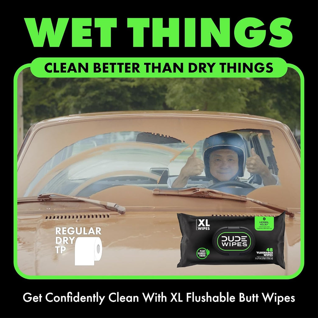 DUDE Wipes Unscented Adult Flushable Wet Wipes, Sensitive Skin, 288 Count