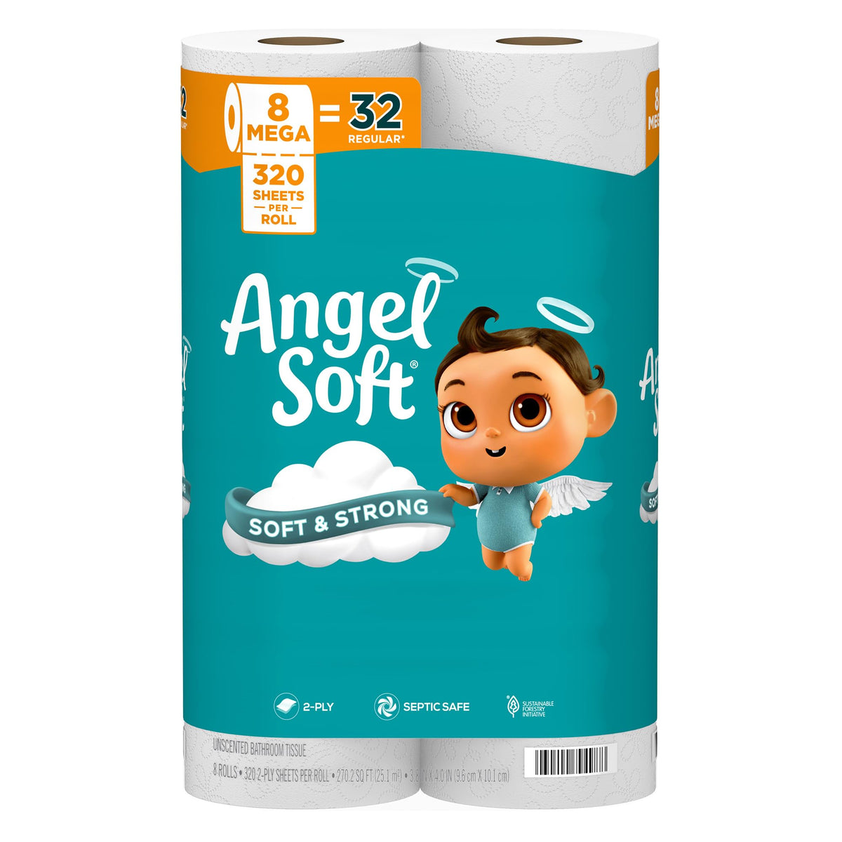 Angel Soft Toilet Paper, 18 Mega Rolls = 72 Regular Rolls, Soft and Strong