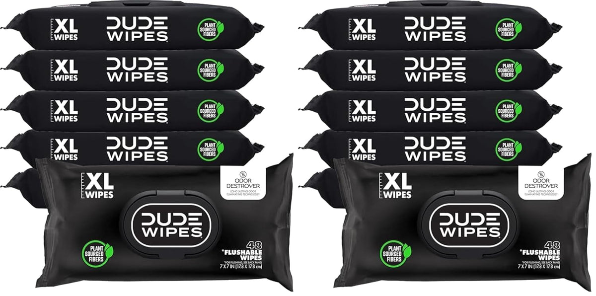 DUDE Wipes Unscented Adult Flushable Wet Wipes, Sensitive Skin, 288 Count