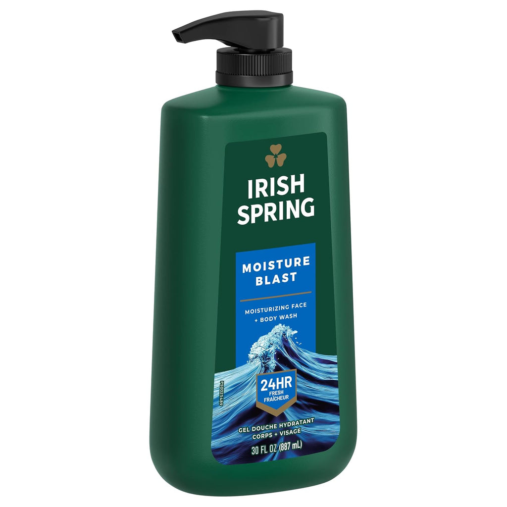 Irish Spring 5 in 1 Body Wash for Men, Fresh Eucalyptus & Bergamot, 887 mL