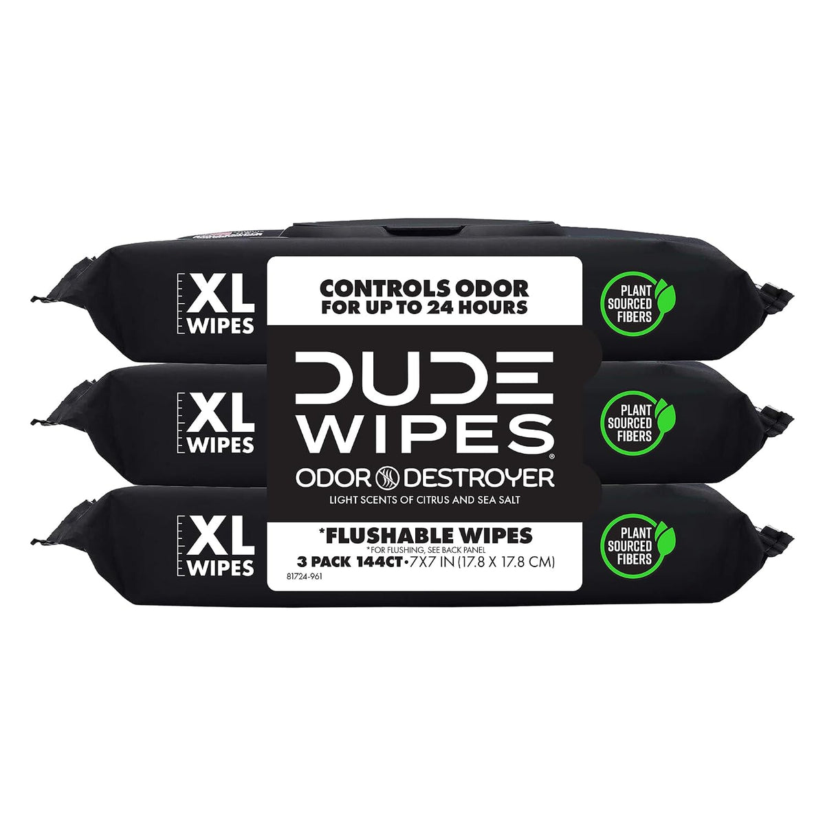 DUDE Wipes Unscented Adult Flushable Wet Wipes, Sensitive Skin, 288 Count