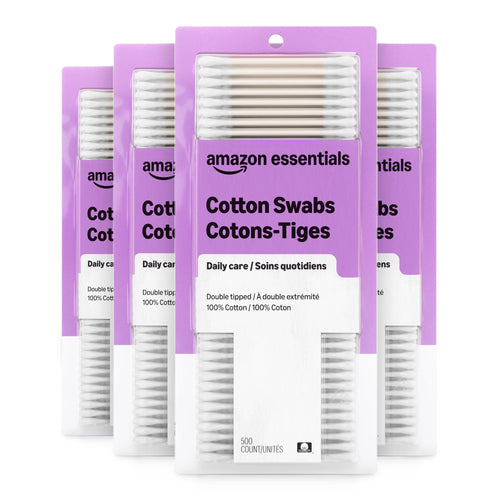 Amazon Essentials Cotton Swabs, 500 Count (Previously Amazon Basics)