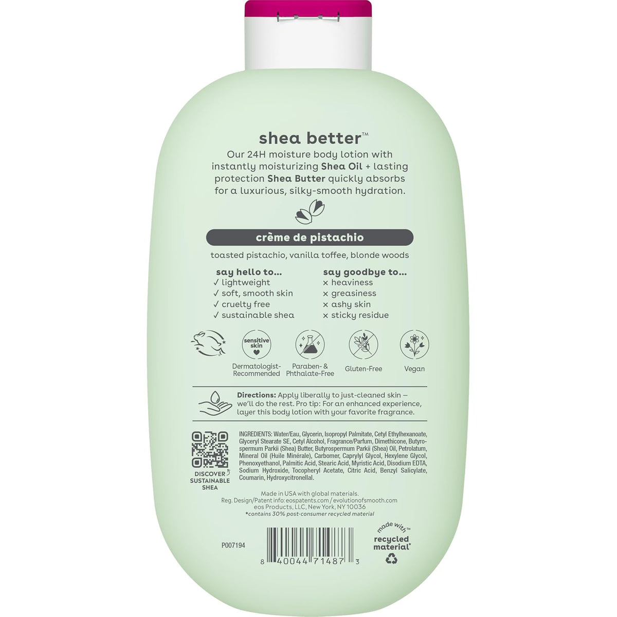 eos Shea Better Body Lotion- Strawberry Dream, with Natural Shea, 16 fl oz