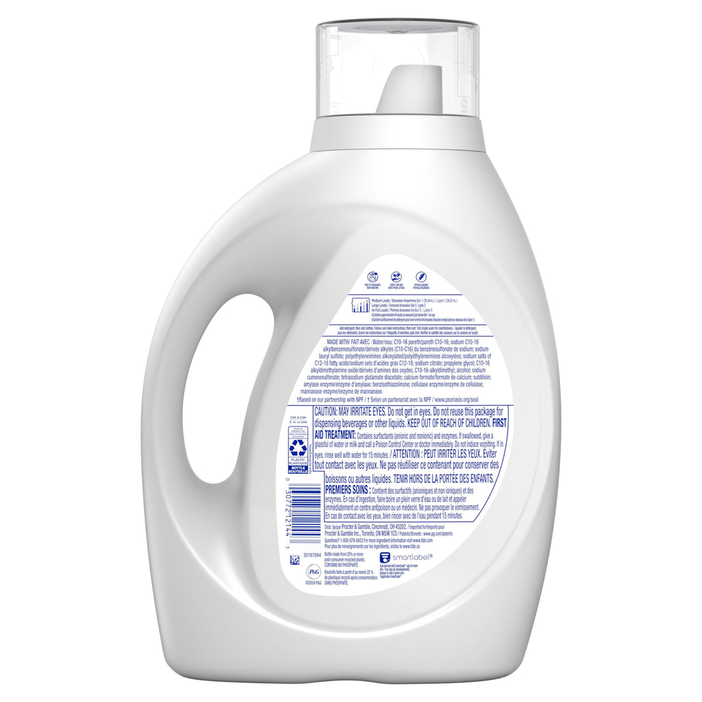 Tide Free & Gentle Liquid Laundry Detergent, Unscented, 1.47 L (32 Loads)
