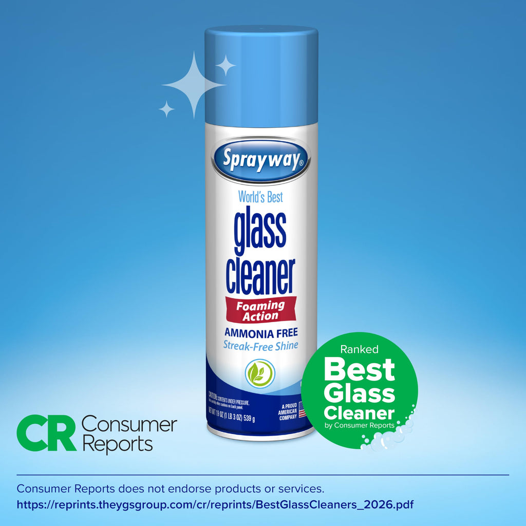 Sprayway Glass Cleaner Foaming Aerosol Spray, 19oz, Pack of 2 | Ammonia-Free, Streakless, Fast-Acting | Cleans & Polishes Glass Surfaces | Fresh Scent, Removes Fingerprints, Dust, Dirt, Smoke Film