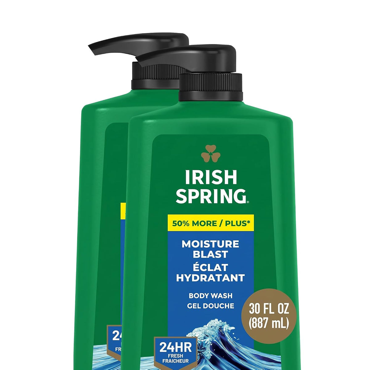 Irish Spring 5 in 1 Body Wash for Men, Fresh Eucalyptus & Bergamot, 887 mL