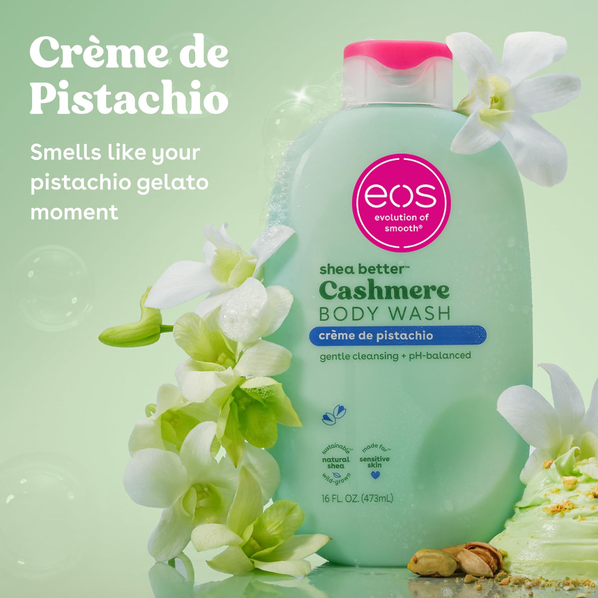 eos Cashmere Body Wash- Vanilla Cashmere, Creamy Gel with Shea Butter, 16 fl oz