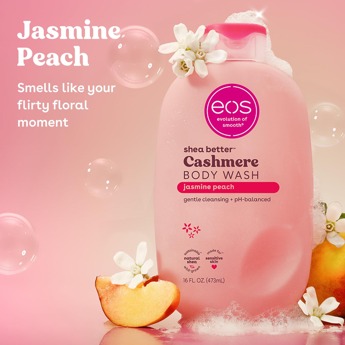 eos Cashmere Body Wash- Vanilla Cashmere, Creamy Gel with Shea Butter, 16 fl oz