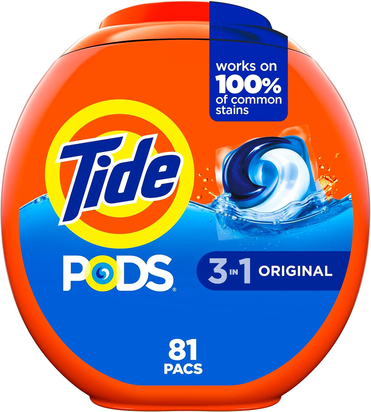 Tide PODS laundry detergent pacs, 3-in-1 Stain Remover, Odor Fighter, Color Protector, 112 Count, HE compatible, Spring Meadow Scent
