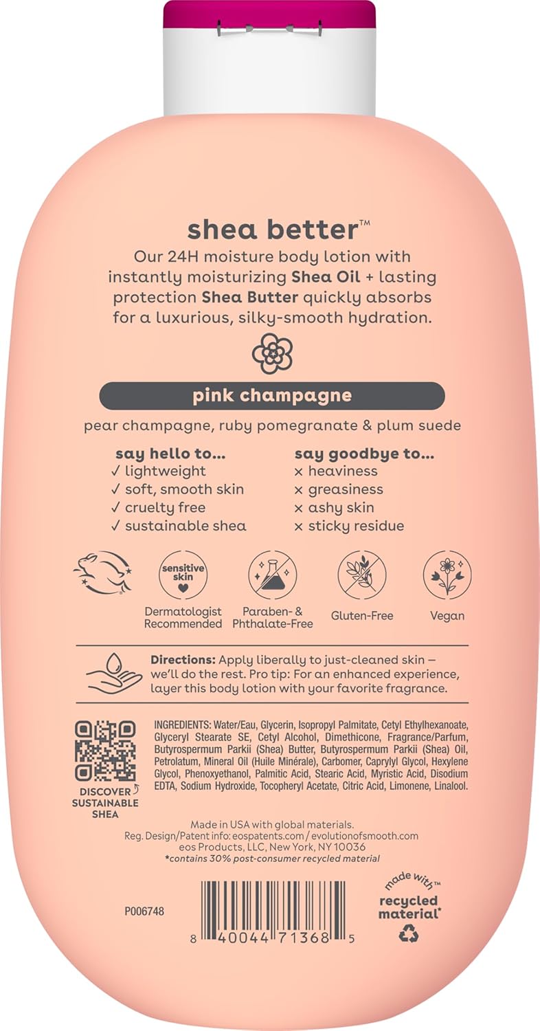 eos Shea Better Body Lotion- Strawberry Dream, with Natural Shea, 16 fl oz