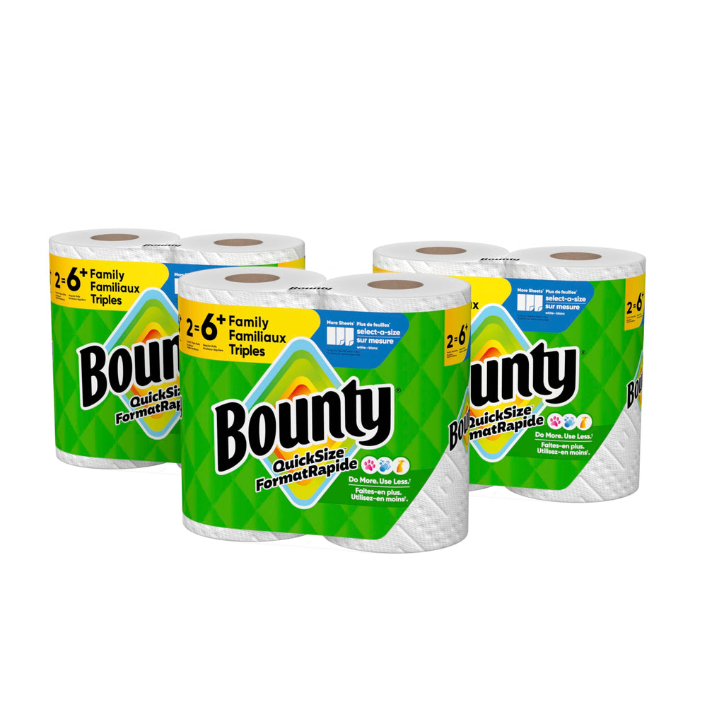 Bounty Quick Size Paper Towels, White, 8 Family Rolls