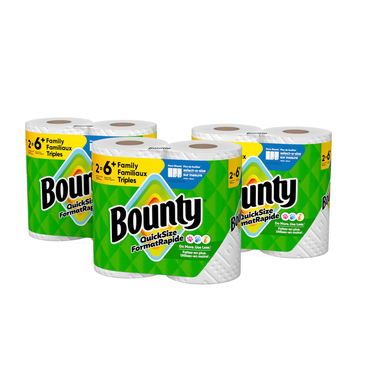 Bounty Quick Size Paper Towels, White, 8 Family Rolls