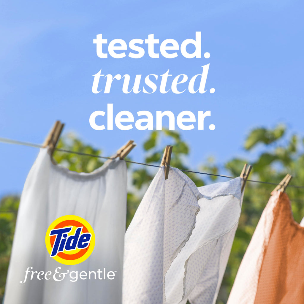 Tide Free & Gentle Liquid Laundry Detergent, Unscented, 1.47 L (32 Loads)
