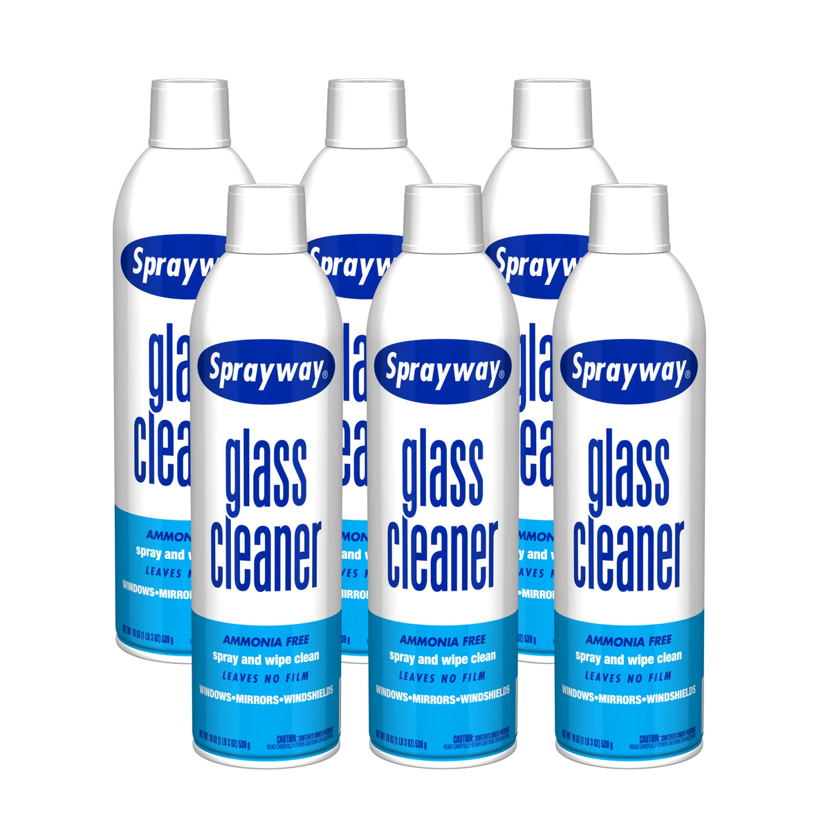 Sprayway Glass Cleaner Foaming Aerosol Spray, 19oz, Pack of 2 | Ammonia-Free, Streakless, Fast-Acting | Cleans & Polishes Glass Surfaces | Fresh Scent, Removes Fingerprints, Dust, Dirt, Smoke Film