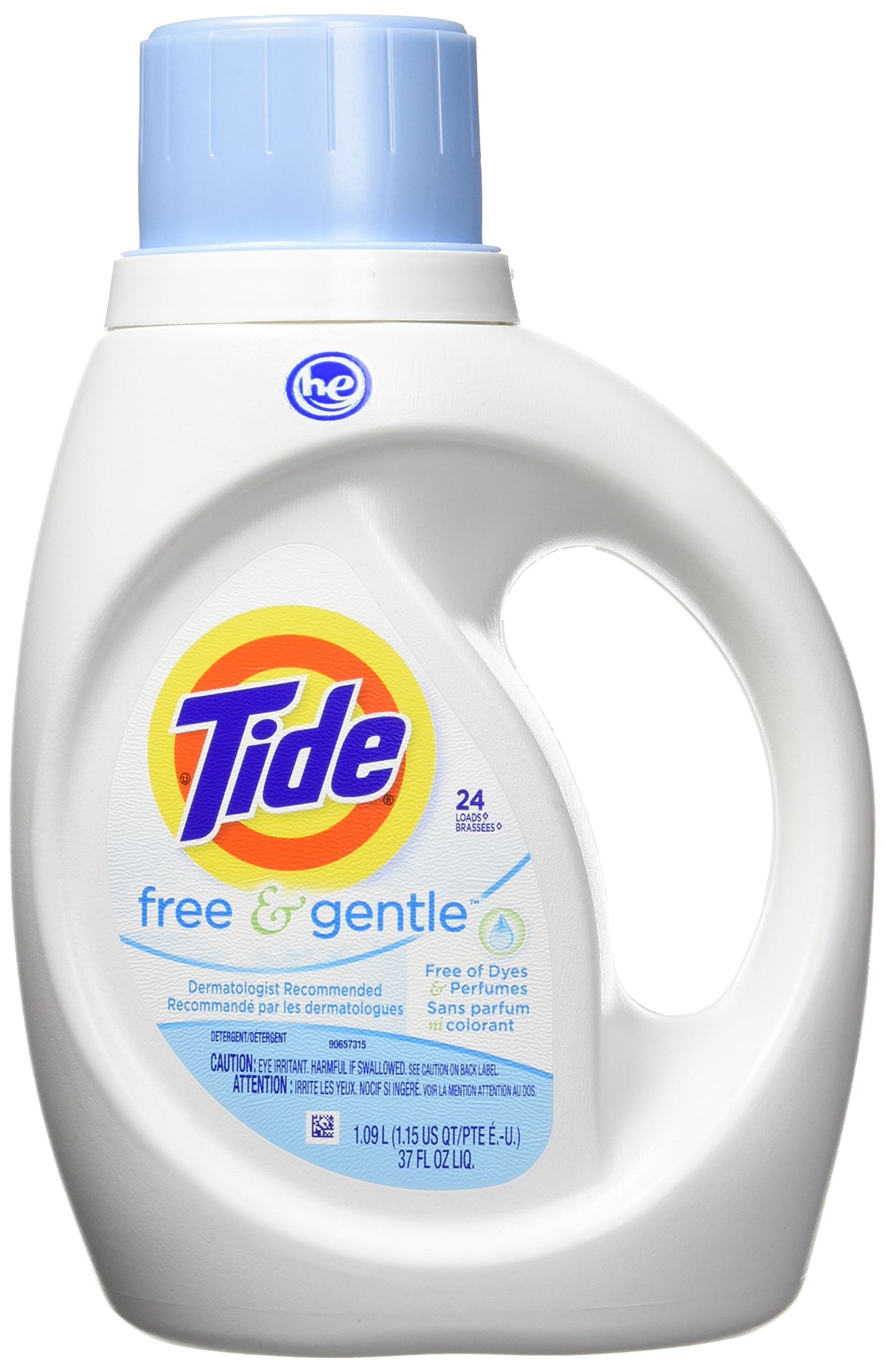 Tide Free & Gentle Liquid Laundry Detergent, Unscented, 1.47 L (32 Loads)