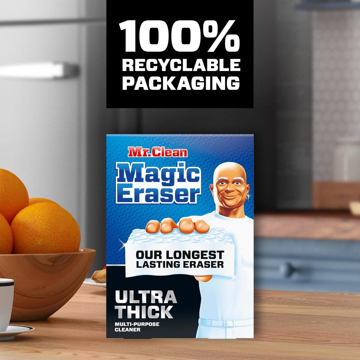 Mr. Clean Magic Eraser, All Purpose Cleaner, Cleaning Scrubber, Wall, Sneaker, Kitchen, Bathroom, Shower Cleaning Supplies, Melamine Pads, Whole Home Extra Durable, 12ct