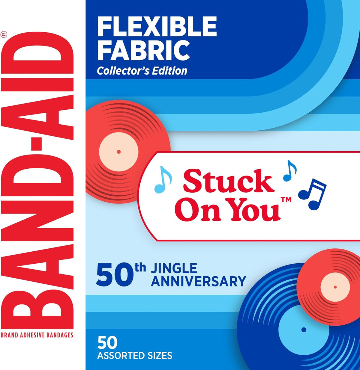 BAND-AID Brand Flexible Fabric Adhesive Bandages, Assorted Sizes, 100 Count