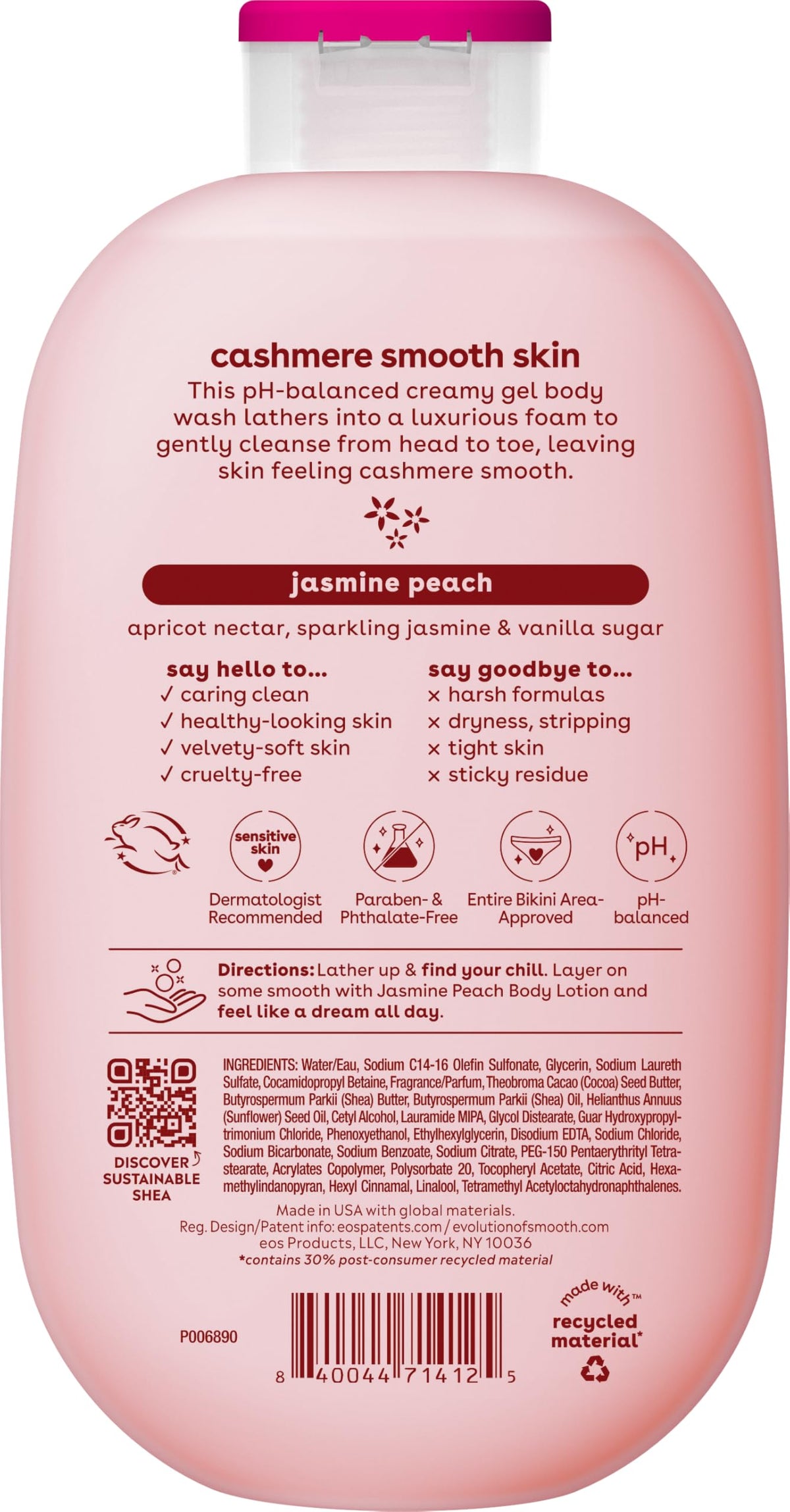 eos Cashmere Body Wash- Vanilla Cashmere, Creamy Gel with Shea Butter, 16 fl oz