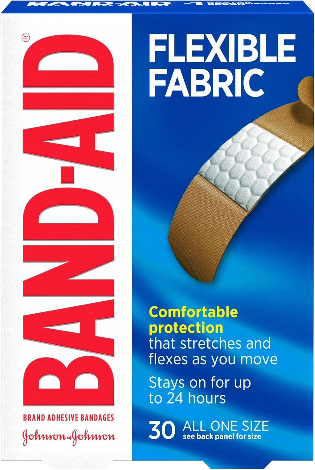 BAND-AID Brand Flexible Fabric Adhesive Bandages, Assorted Sizes, 100 Count