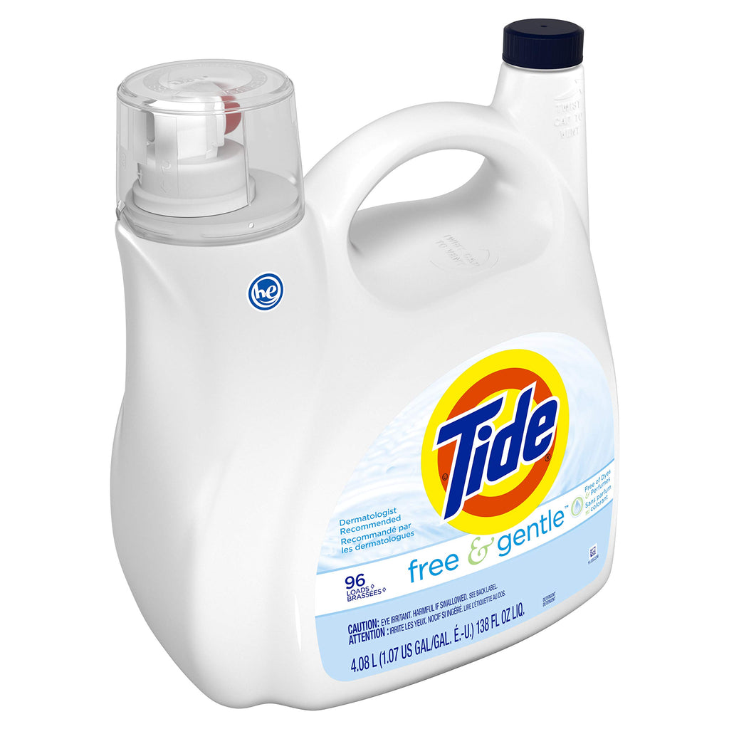 Tide Free & Gentle Liquid Laundry Detergent, Unscented, 1.47 L (32 Loads)