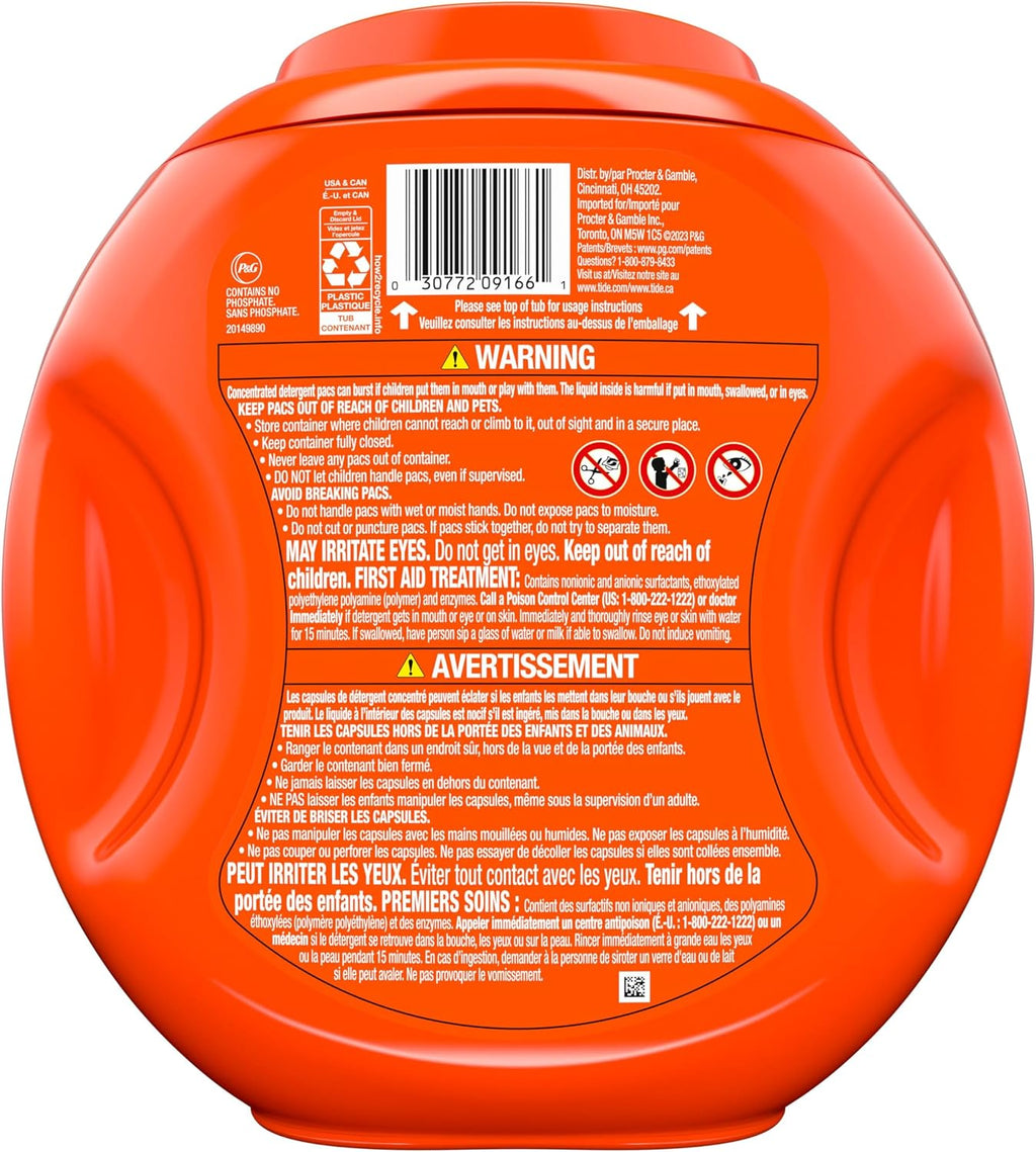 Tide PODS laundry detergent pacs, 3-in-1 Stain Remover, Odor Fighter, Color Protector, 112 Count, HE compatible, Spring Meadow Scent
