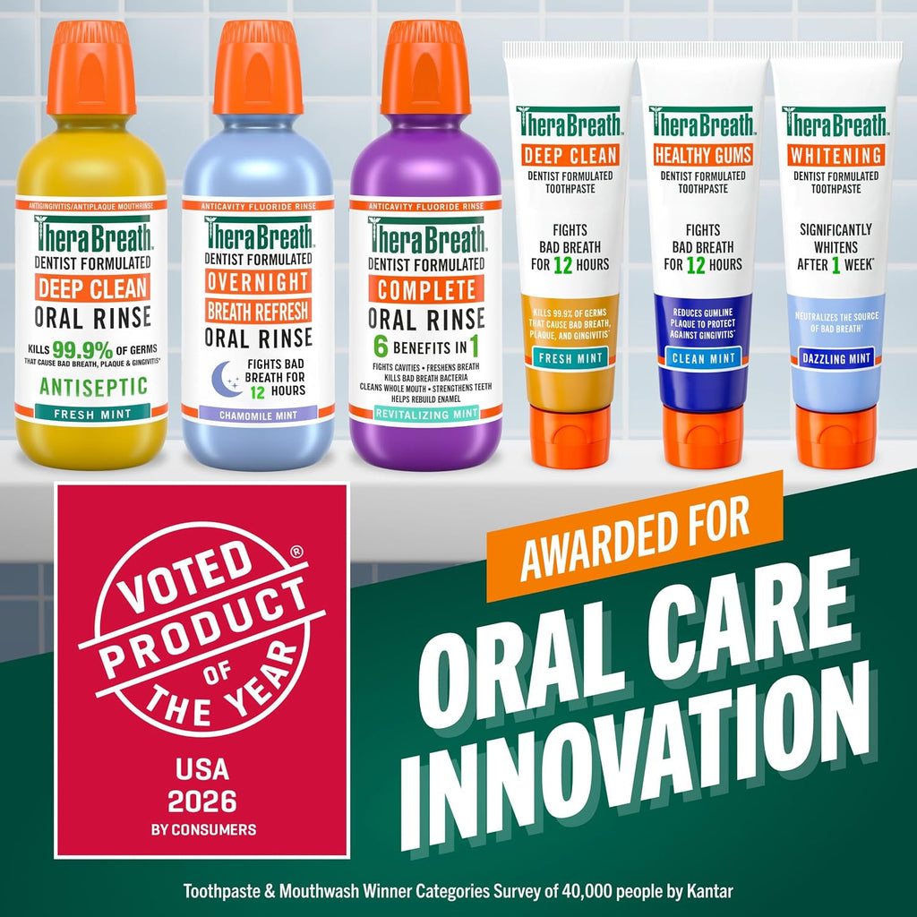 TheraBreath Healthy Gums Oral Rinse, Clean Mint, 16 fl oz, 2-Pack