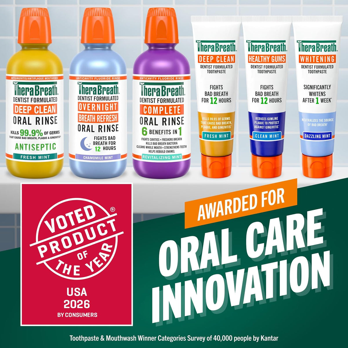 TheraBreath Healthy Gums Oral Rinse, Clean Mint, 16 fl oz, 2-Pack