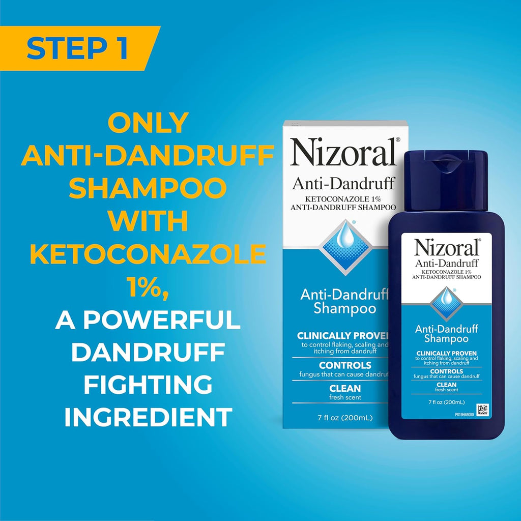 Nizoral Anti-Dandruff Shampoo with 1% Ketoconazole, Fresh Scent, 7 Fl Oz