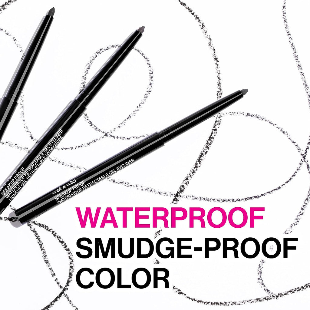 wet n wild Mega Last Breakup Proof Waterproof Retractable Gel Eyeliner - Ultra Pigmented 16-Hour Long Wear, Smudge Proof Satin Finish Formula, Cruelty-Free & Vegan - Brick Brown