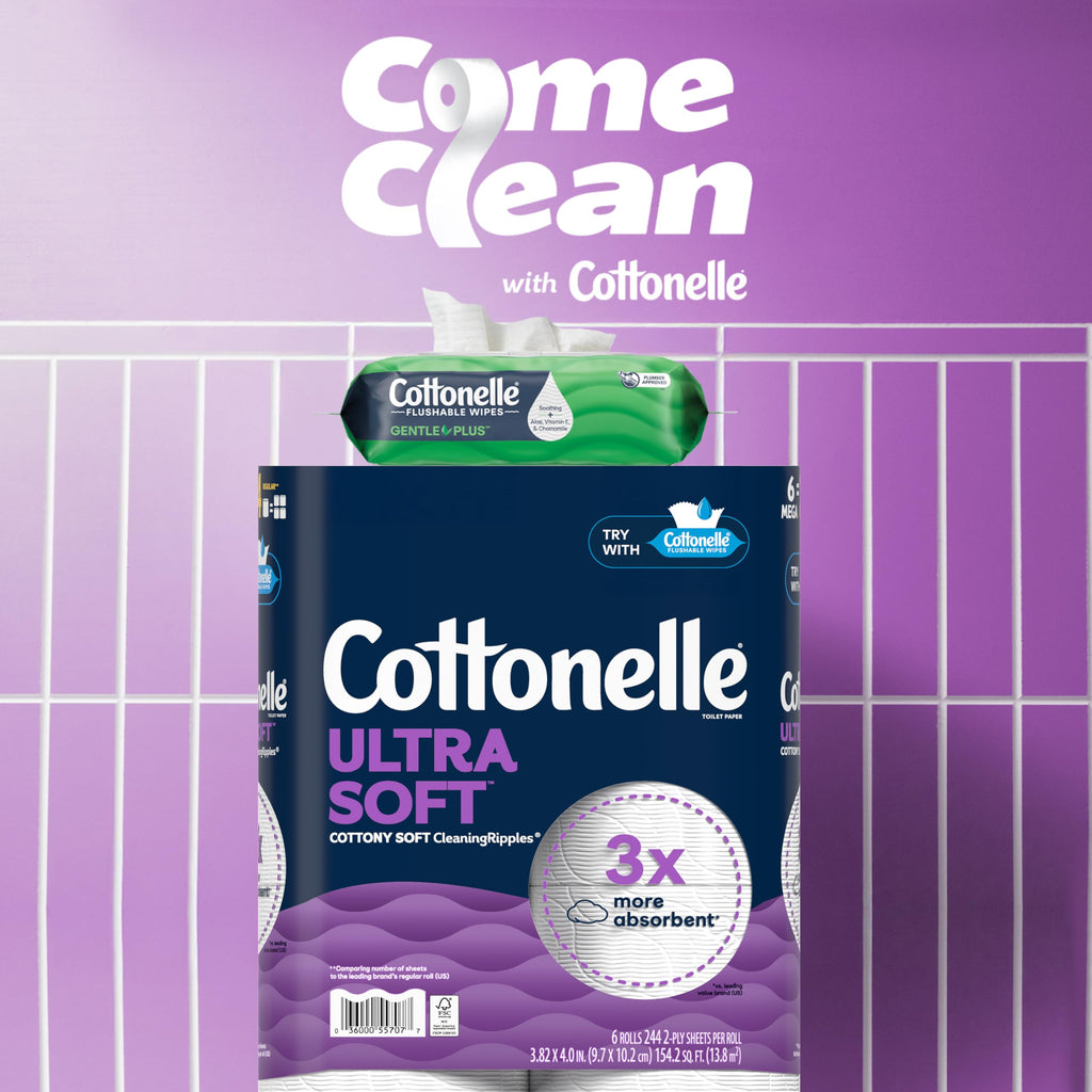 Cottonelle Fresh Feel Flushable Wet Wipes, Adult Wet Wipes, 8 Flip-Top Packs, 42 Wipes Per Pack (336 Total Wipes)