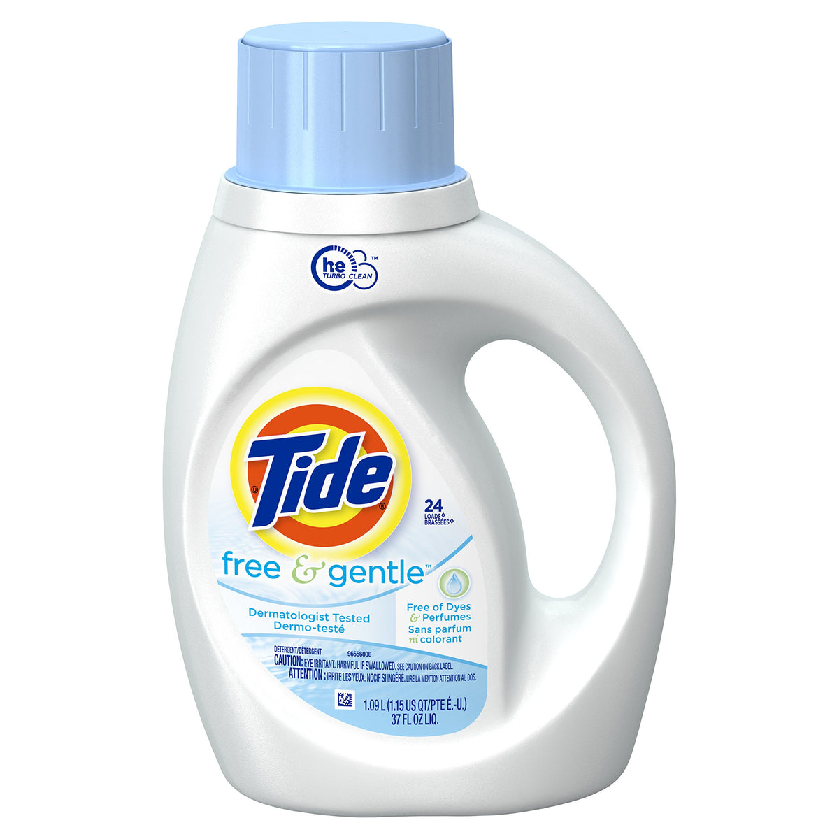Tide Free & Gentle Liquid Laundry Detergent, Unscented, 1.47 L (32 Loads)