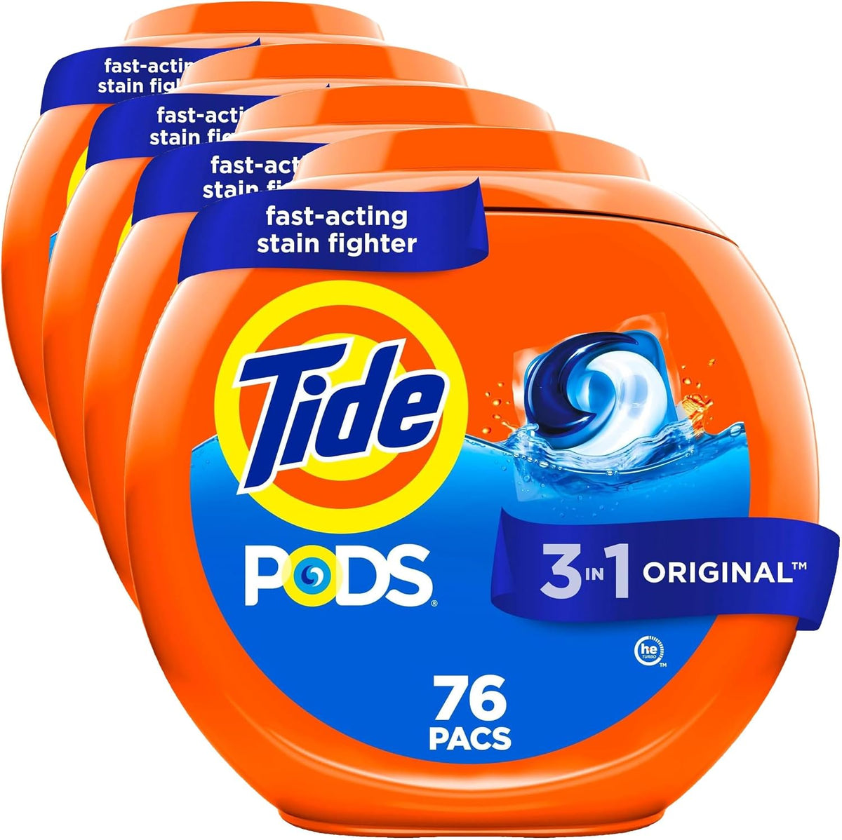 Tide PODS laundry detergent pacs, 3-in-1 Stain Remover, Odor Fighter, Color Protector, 112 Count, HE compatible, Spring Meadow Scent