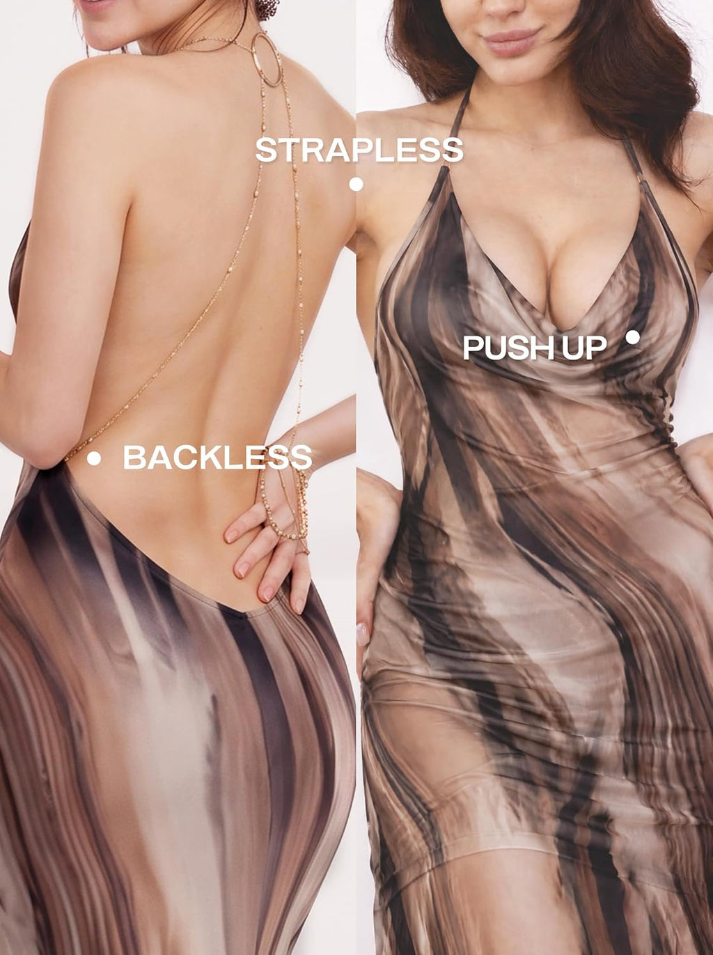 Sticky Bra Push Up, Invisible Strapless Adhesive Bra