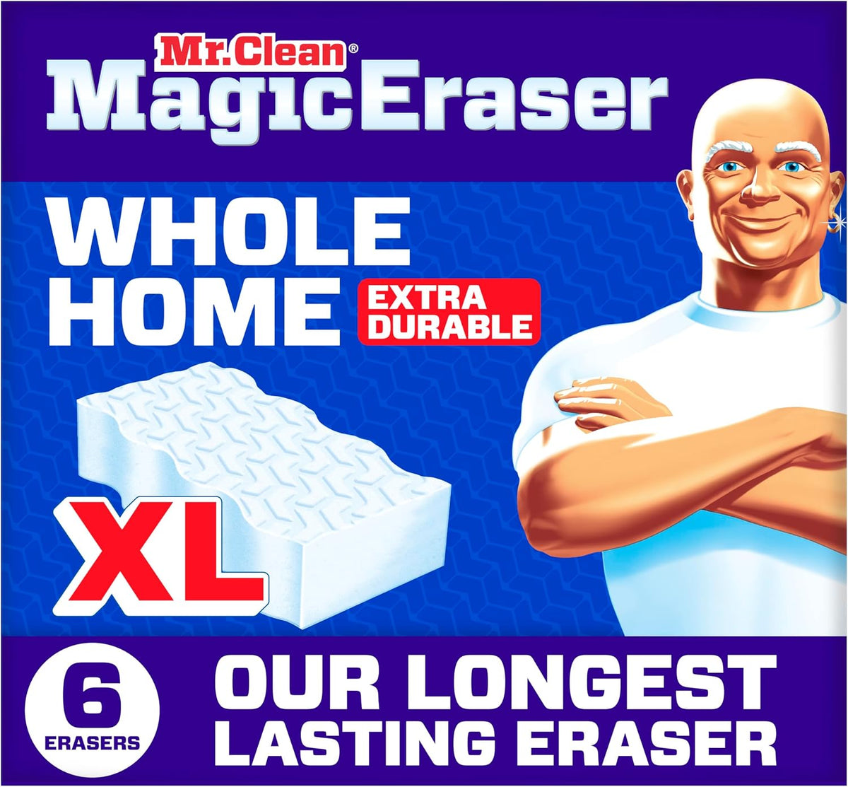 Mr. Clean Magic Eraser, All Purpose Cleaner, Cleaning Scrubber, Wall, Sneaker, Kitchen, Bathroom, Shower Cleaning Supplies, Melamine Pads, Whole Home Extra Durable, 12ct