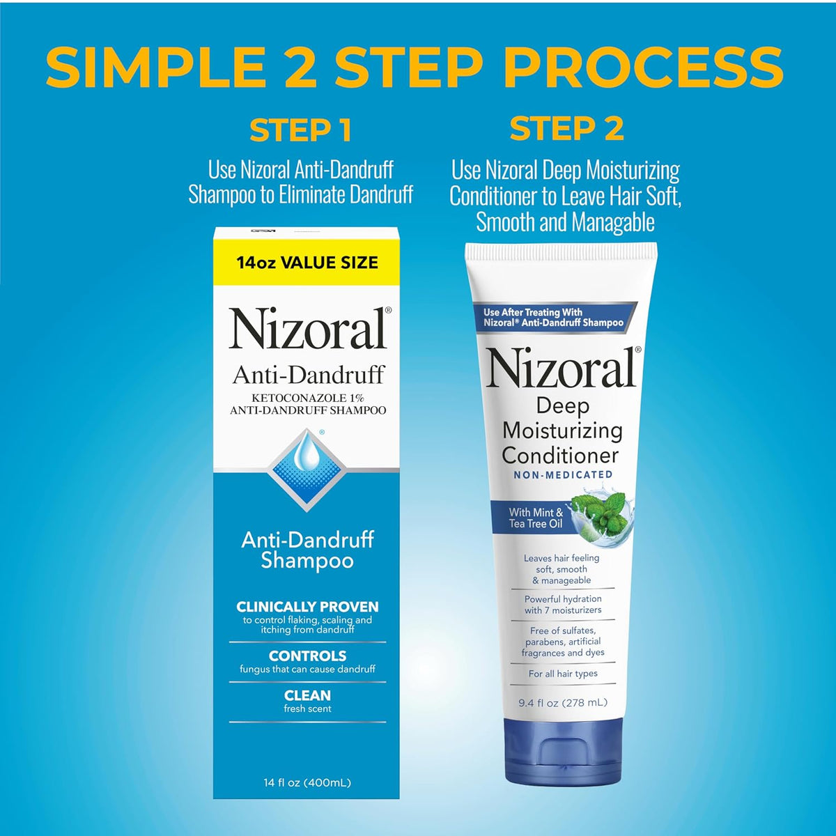 Nizoral Anti-Dandruff Shampoo with 1% Ketoconazole, Fresh Scent, 7 Fl Oz