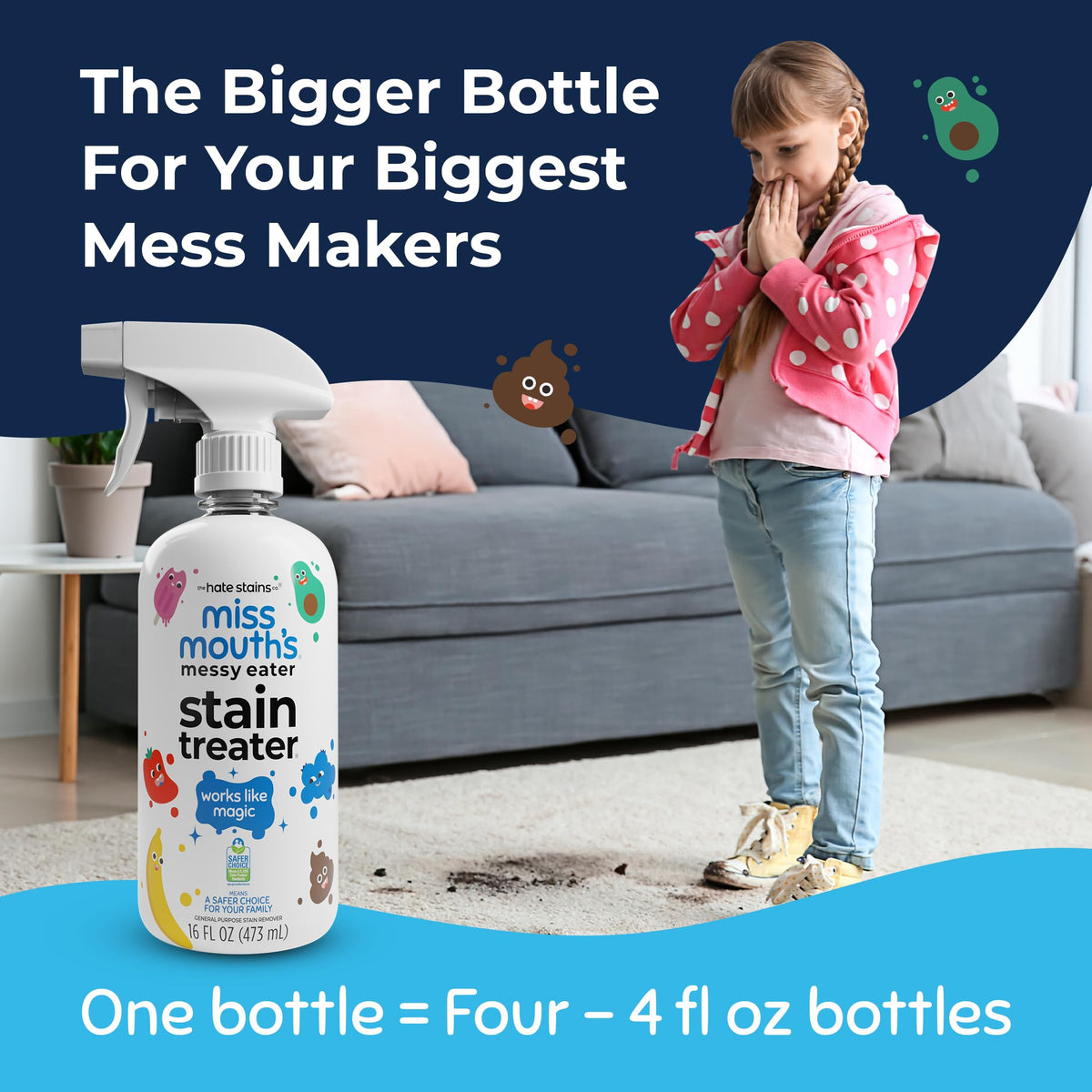Miss Mouth's Messy Eater Stain Treater Spray, Laundry Stain Remover, 4 Oz