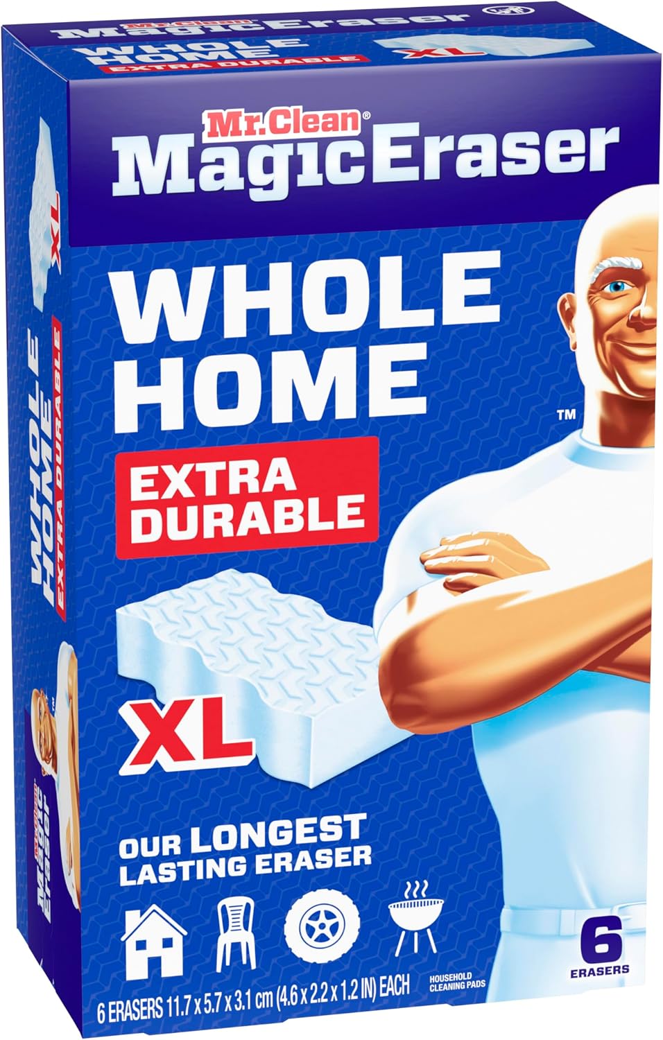 Mr. Clean Magic Eraser, All Purpose Cleaner, Cleaning Scrubber, Wall, Sneaker, Kitchen, Bathroom, Shower Cleaning Supplies, Melamine Pads, Whole Home Extra Durable, 12ct