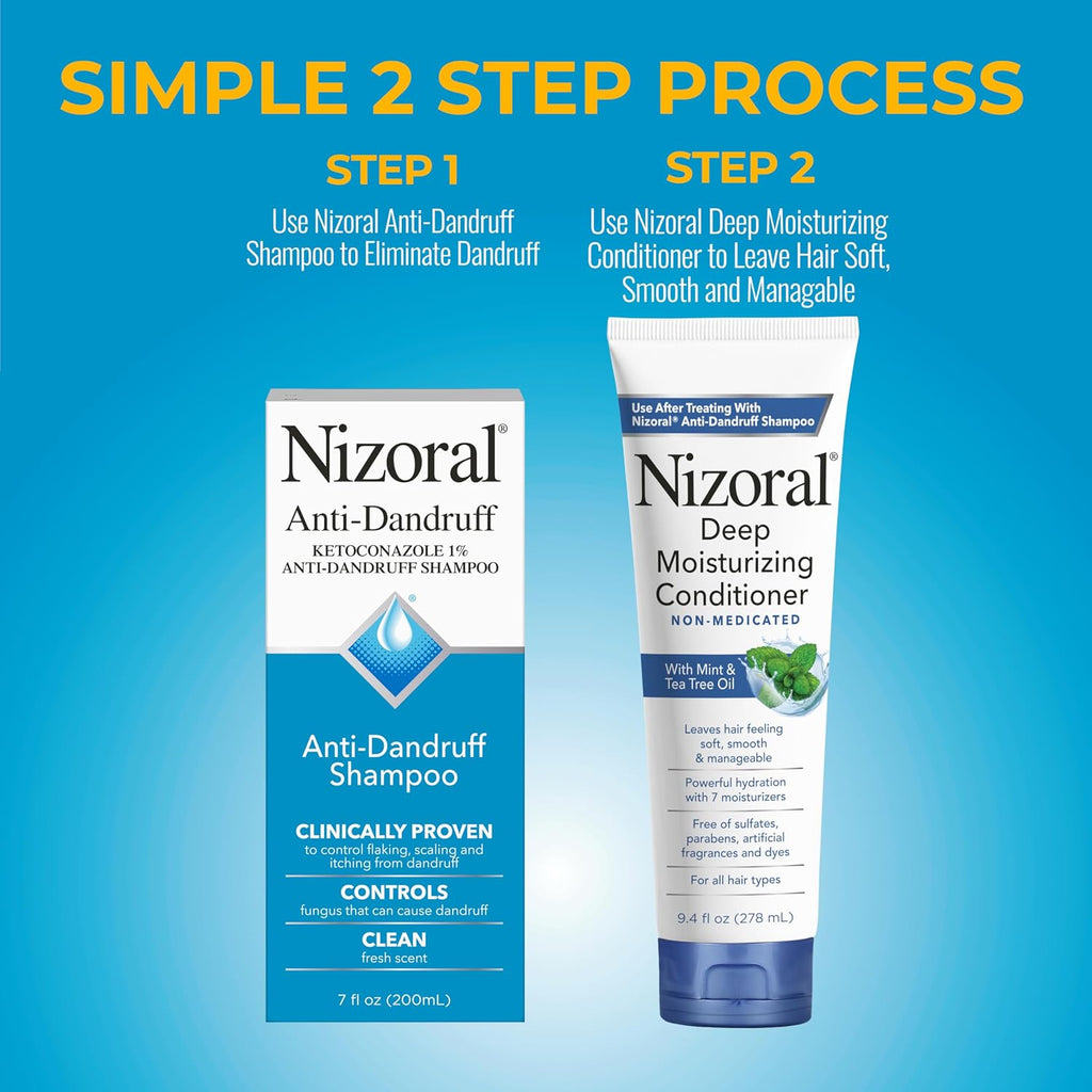 Nizoral Anti-Dandruff Shampoo with 1% Ketoconazole, Fresh Scent, 7 Fl Oz