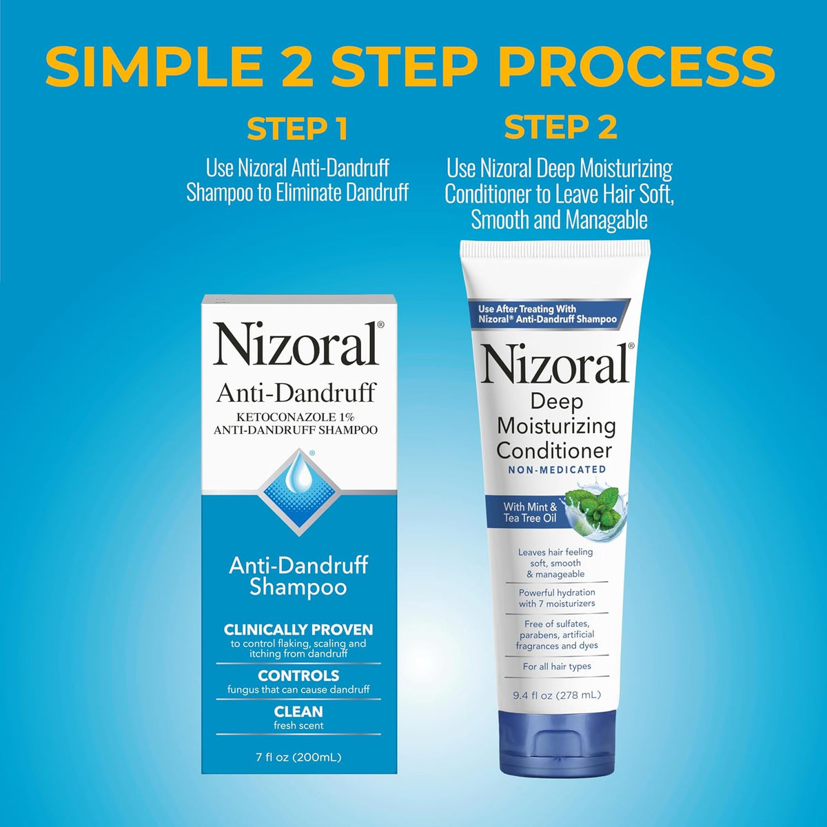 Nizoral Anti-Dandruff Shampoo with 1% Ketoconazole, Fresh Scent, 7 Fl Oz