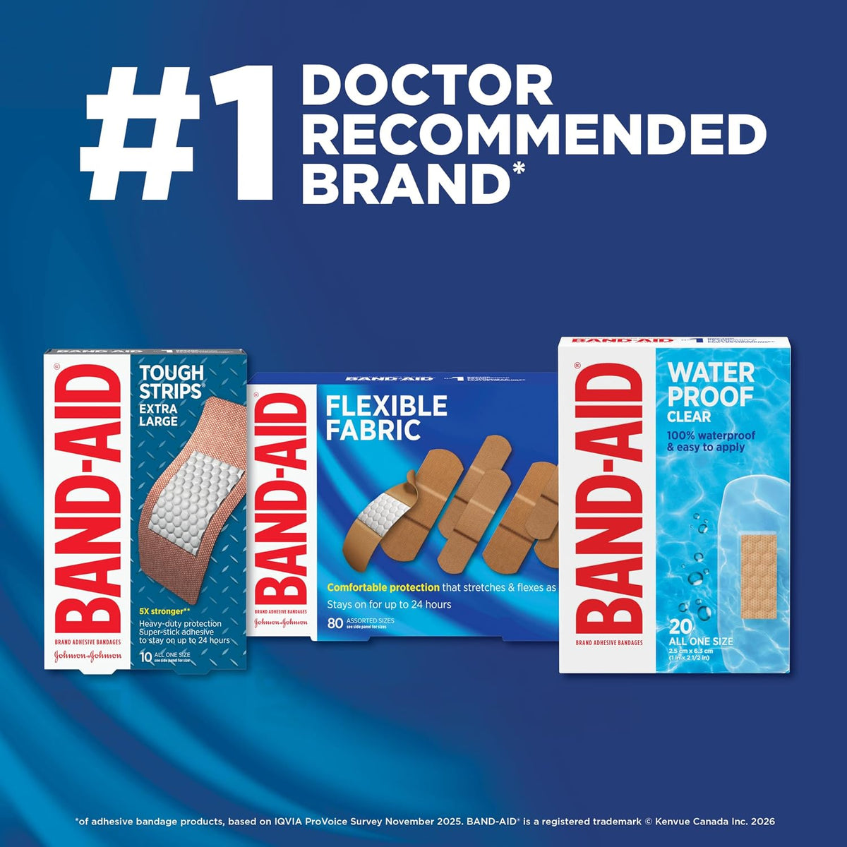 BAND-AID Brand Flexible Fabric Adhesive Bandages, Assorted Sizes, 100 Count