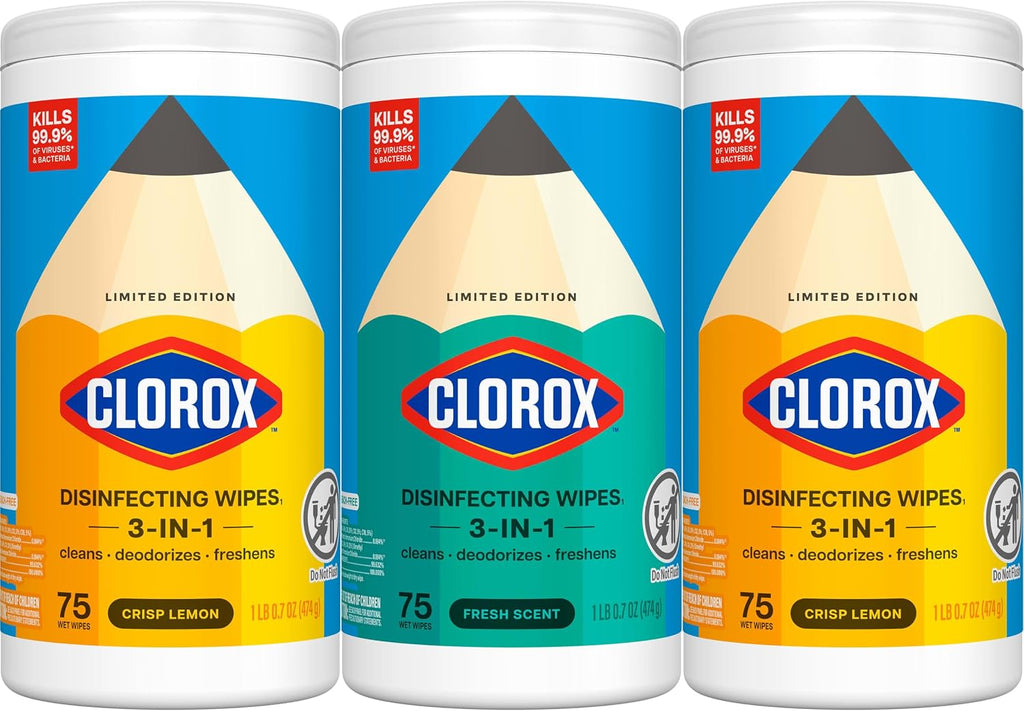 Clorox Disinfecting Wipes Cleaning Variety Pack, 75 Count, 3 Pack